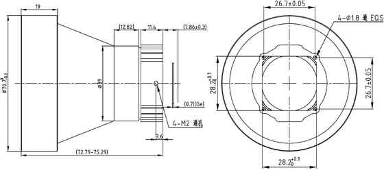 FWD-75 75mm F1.2 1280×1024@12μm LWIR Motorized Zoom Lens with 8-12 μm Wavelength for Thermal Imaging