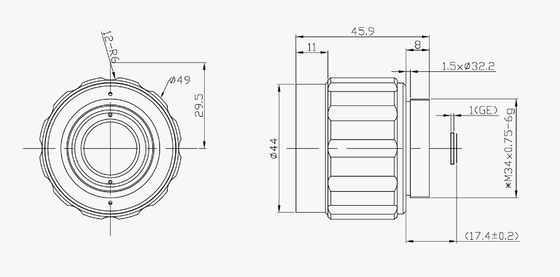 FWD-35 35mm EFL LWIR Motorizado Zoom Lens com comprimento de onda de 8-12μm e design atermalizado